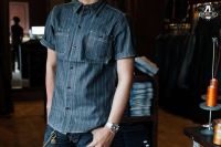 [ลิขสิทธิ์แท้] WAFT X WEFT : METAL PINSTRIP SHIRT 12 oz.