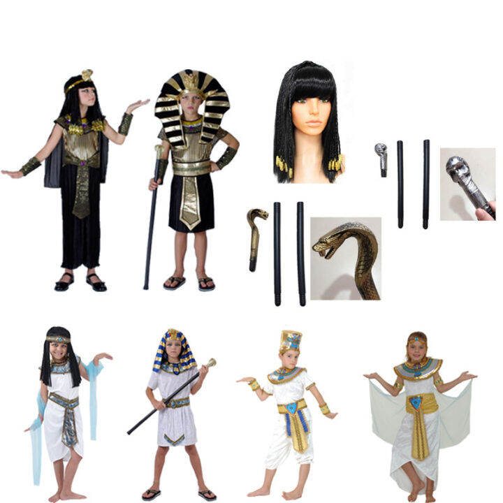 Children Egypt Costumes for Kids Boy Girl Cosplay Ancient Egypt