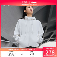 LI-NING เสื้อสเวตเตอร์ผู้หญิงเสื้อสวมหัวซีรีส์ฟิตเนสแบบใหม่ปี2023ชุดกีฬาฤดูใบไม้ร่วงมีฮู้ดแขนยาว