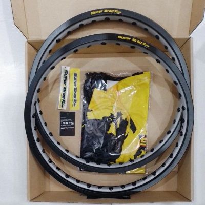 วงล้อ SUPER DRAG RIM รุ่น:Street 1.20-17 เจาะตา ขอบเรียบ 2วง สีดำ รหัส:SD1217B2