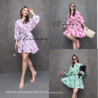 (นางแบบใส่ชุดขาย)  V2 GP ColorfuL PartY CutieS DreSS เดรสสั้นทรงน่ารัก พร้อมเชือกถักผูกเอวเก๋ๆ เดรสทรงบาน ชายล่างบานระบายเด้งๆ ลายสดใสสุดคิ้ว เดรสต่อชายระบาย  ทรงหลวมใส่ง่าย **งดรับลค.ดราม่า