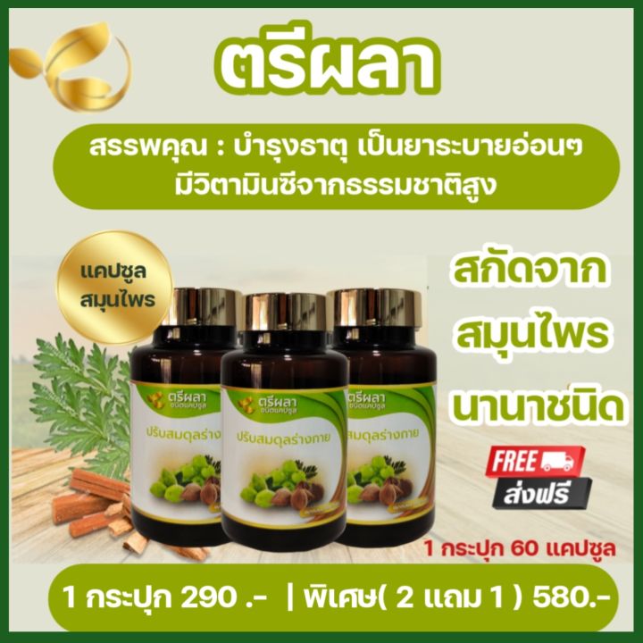 ตรีผลา-ปรับธาตุ-เสริมภูมิ-ขับถ่ายเป็นปกติ-ผิวใส