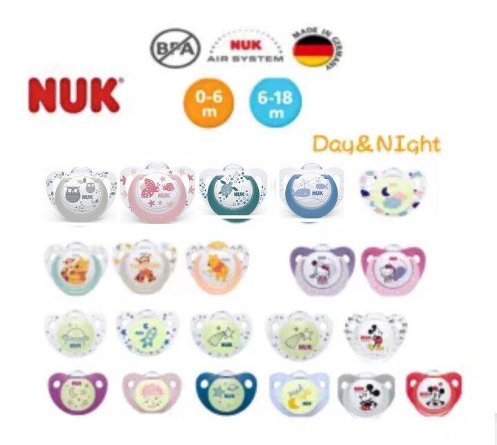 NUK Orthodontic pacifier /genius soother(WITH Box)Night & Day Glow In