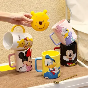 Disney Cartoon Mickey Minnie Mouse Glass Cup Cute Donald Duck