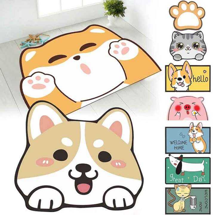 1pc Cute Cartoon Paw Print Pattern Quick-dry Bathroom Mat/floor Mat For  Anti-slip