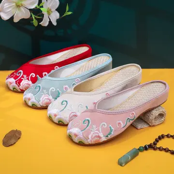 Amazon.com | LAVRA Women's Chinese Sequin Mesh Floral Slipper Platform  Sandals | Slippers