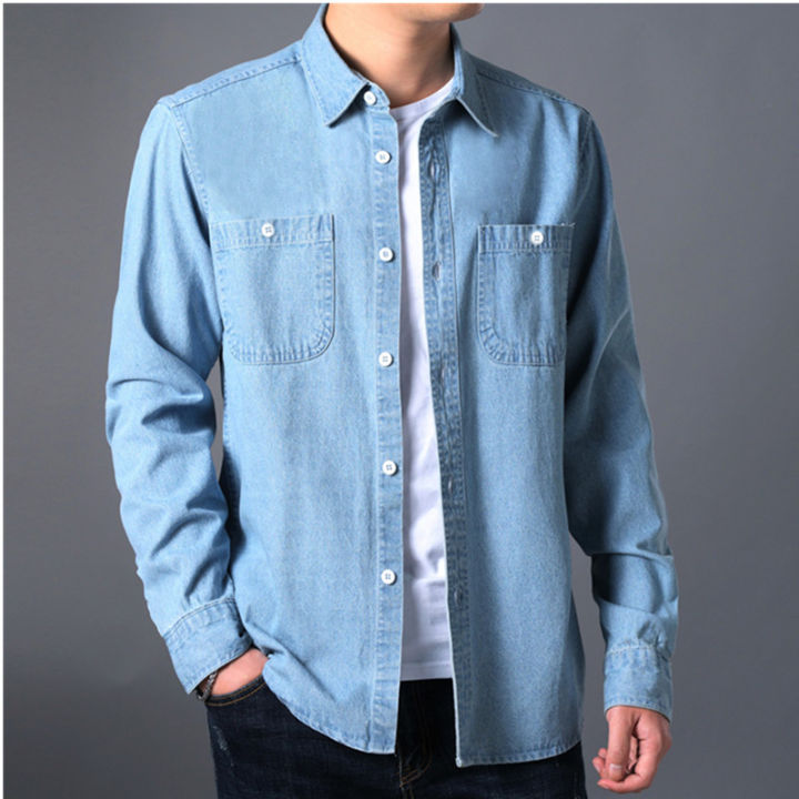 Áo sơ mi denim nam dài tay đẹp AXH010  Shop áo xuân hè