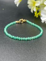 Green aventurine 3MM tiny beaded bracelet for women.