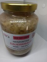 EBFS OMAs Sauerkraut 1x 500 ml seasoned with home-smoked bacon, preserved in a jar. OMAs Sauerkraut mit Speck und Gewürzen verfeinert, eingemacht,