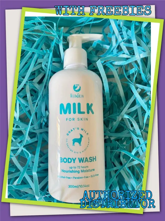 Her skin goats milk body wash 300ml+freebies Lazada PH
