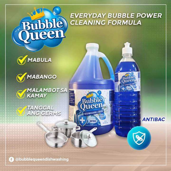 Bubble Queen Dishwashing Liquid 990ml & 1 GALLON (Antibac Scent
