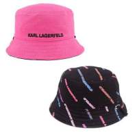 Karl Lagerfeld K/Futuristic Logo-Print Bucket Hat หมวกบัตเก็ต ใส่ได้2ด้าน ซื้อ1เหมือนได้2