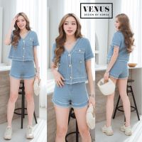 ?Jeans Set ชุดเซตแต่งผ้ายีน แต่งกระดุมทอง งานสวยมากๆนะคะ