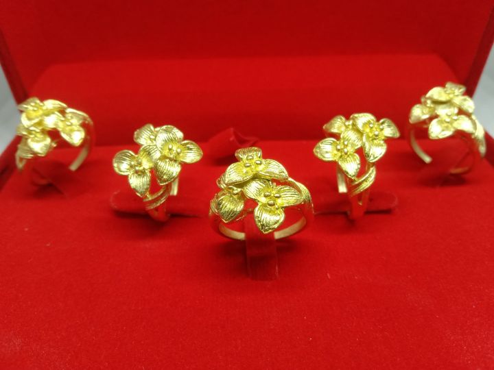 แหวนดอกแก้ว-งานทองเหลืองแท้