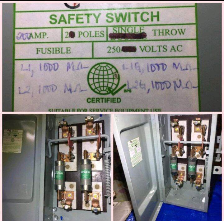 heavyduty alliedcor fuse box/safety switch 200amps, 2 pole, single