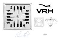 ตะแกรงกันกลิ่นทรงสี่เหลี่ยม 3.5″W002DS VRH ฝาเหลี่ยมท่อขนาด 1.5″ อัตราการระบายน้ำ14.00ลิตร/นาที FUVHO-W002DS