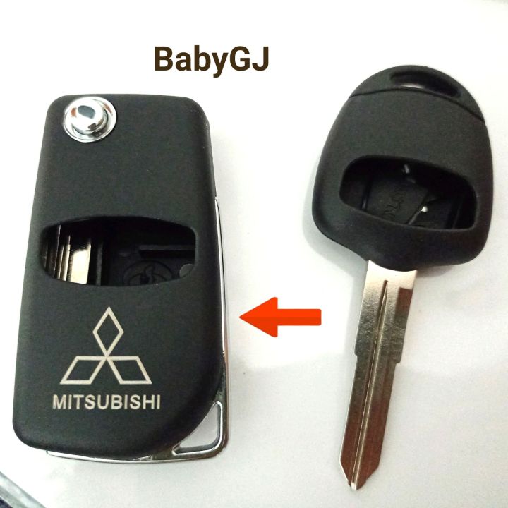 กรอบกุญแจรถยนต์แบบพับ-มิตซูบิชิ-มิราท-แอคทราจ-ไททัน-ปาเจโร่-mitsubishi-mirage-attrage-triton-pajero-2ปุ่ม