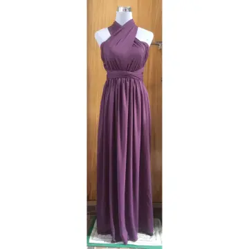 SALE!! DARK LILAC INFINITY DRESS with Attached tube FLOORLENGTH