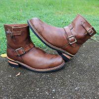 ส่งฟรี 9US 27cm 42eu รองเท้า Engineer Boots โทนสีน้ำตาล Beeswax Pre-owned Authentic