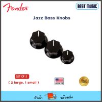 Fender Jazz Bass Knobs , Black ( 2 large, 1 small ) (Set of 3) หัวครอบ วอลุ่ม-โทน สำหรับ แจ๊สเบส