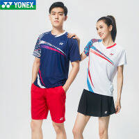 Yonex เสื้อยืดกีฬายูนิกซ์เสื้อแบดมินตันชุดแข่งขัน YY ชุดแข่งขันแขนสั้นแห้งเร็วระบายอากาศได้ดีสำหรับผู้หญิง