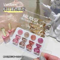 สีเจล vendeeni โทนหวาน มีแฟลช พร้อมชาร์ต