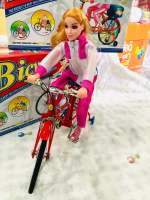 ตุ๊กตาบาร์บี้ปั่นจักรยาน มีเสียงมีไฟ Bicycle babie toy