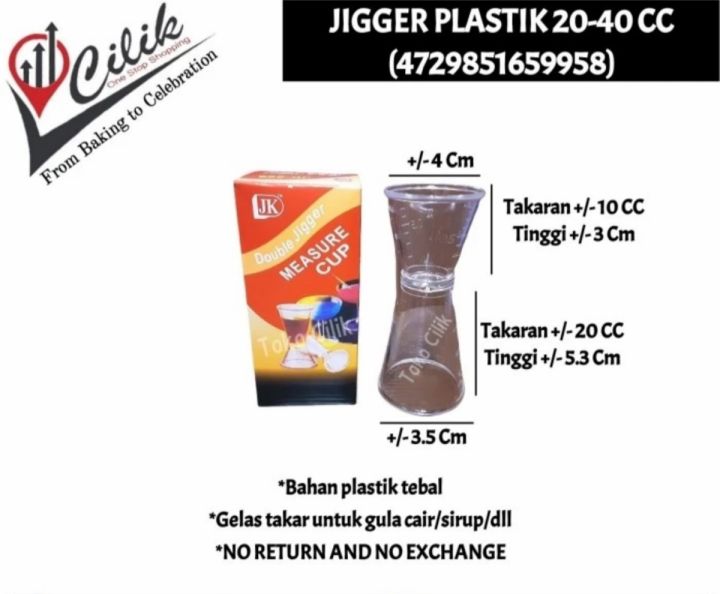 Jigger Plastik 20cc 40cc Gelas Takar Gula Sirup Minuman Air Liquid Lazada Indonesia 1166