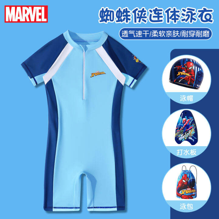 Children's Swimsuit Boys 2023 New Summer Marvel SpiderMan OnePiece Swimsuit Children's