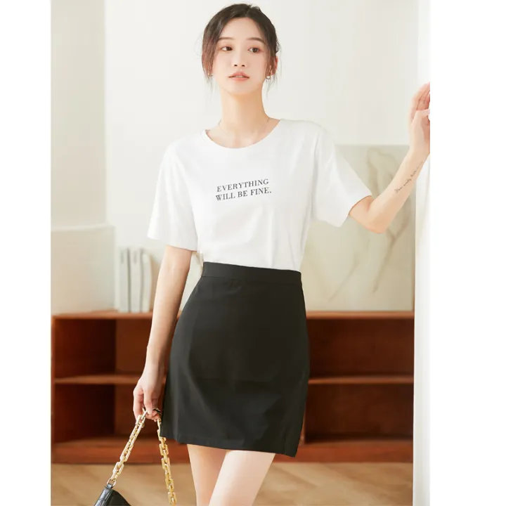 a line skirt black