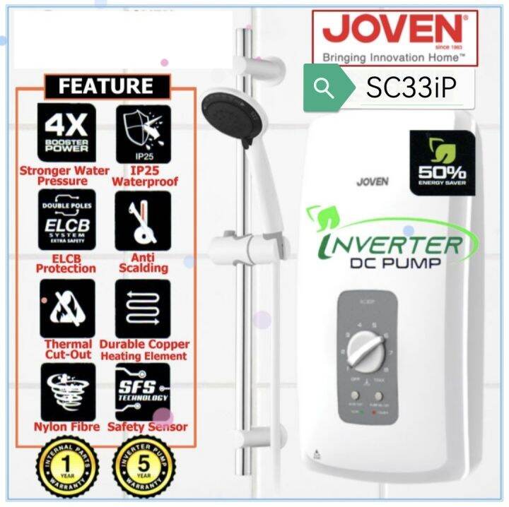 JOVEN WATER HEATER TURBO BOOSTER PUMP SC33IP WHITE COLOUR Lazada