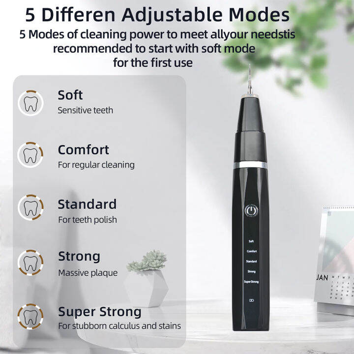 Electric Dental Scaler Cleaner Portable Ultrasonic Teeth Washer Oral ...