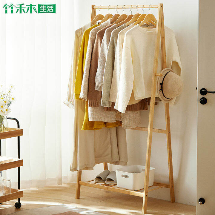 Hanger Bedroom Floor Coat Rack Simple Hanger Rack Bamboo Living Room