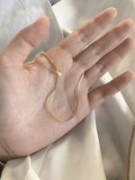 สร้อยข้อมือกระดูกงูทอง14K ชุบเงินสร้อยกระดูกงูเรียบหรูมินิมอล INS สร้อยข้อมือผู้หญิงแมทช์ลุคง่ายแบบซ้อนใส่ช่วงฤดูร้อนสำหรับผู้หญิง