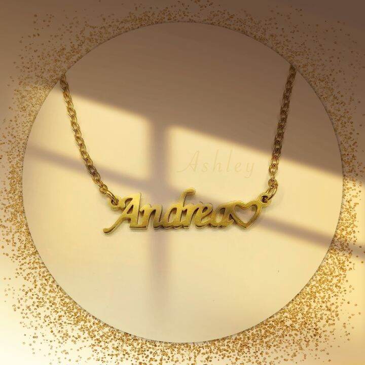 Andrea Personalized Name Stainless Plated Gold Necklace 18inch/45cm ...