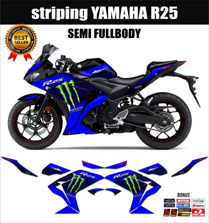 Striping Yamaha R25 Abs New Desain Me / Stiker Motor Yamaha R25 ...