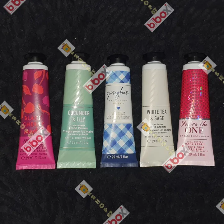 bath and body works hand cream gingham white tea and sage cucumber and