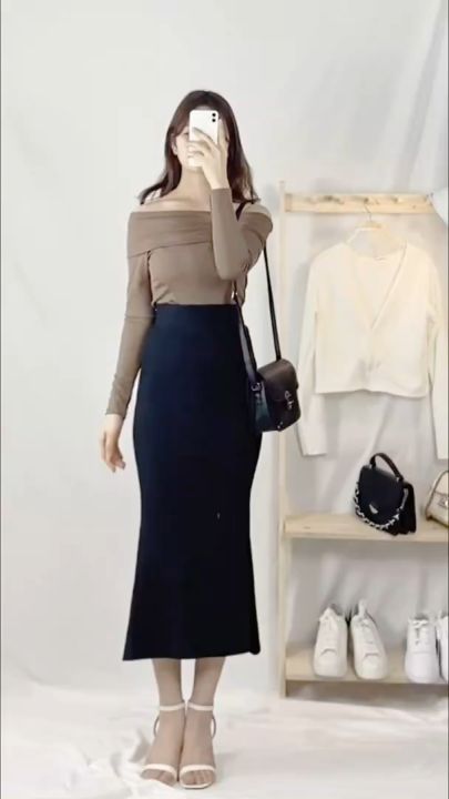 Mua Chân váy đuôi cá dài váy nữ ôm chất tăm siêu co giãn tôn dáng phong  cách Ulzang Hàn Quốc thời trang MAKKACV3  ĐENS tại quần áo mạnh linh