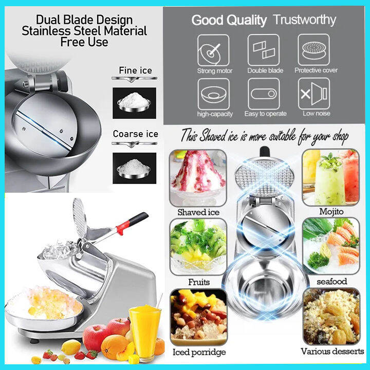 Rannpati Double Blade Ice Crusher for Halo Halo Electric Power Ice Shaver Machine Heavy Duty Ice