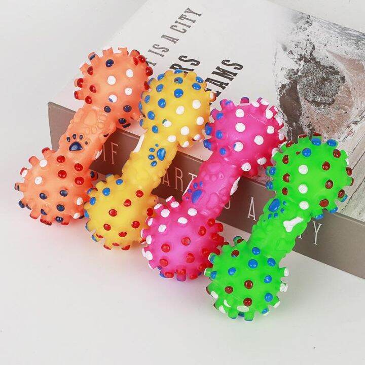 Squeaky Mini Dumbell Bone Shaped Dog Chew Toy Sound Toy Dog Rubber Mini ...