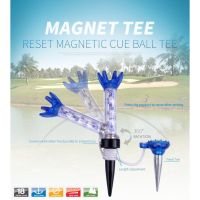 ทีกอล์ฟแม่เหล็ก Magnet TEE golf ที่ตั้งลูกกอล์ฟ ตัวตั้งลูกกอล์ฟ ยืดหยุ่น มีเชือกยึดฐานกันหล่นหาย ตัวตอกฐานสองอัน ยาว8cm