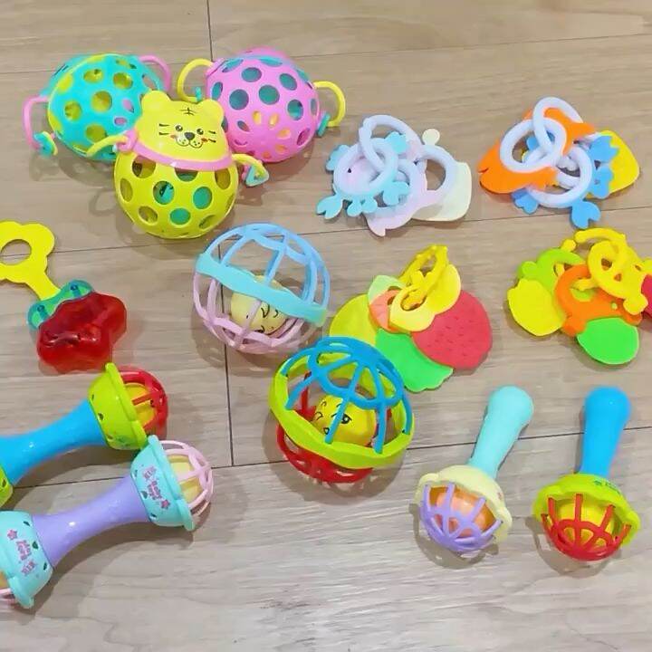 A.C.E Baby Teether Ball Toy Rattle Bpa Free Soft Glue Hand To Sound