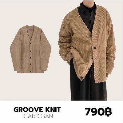 THEBOY-GROOVE KNIT เสื้อคาร์ดิแกนไหมพรม