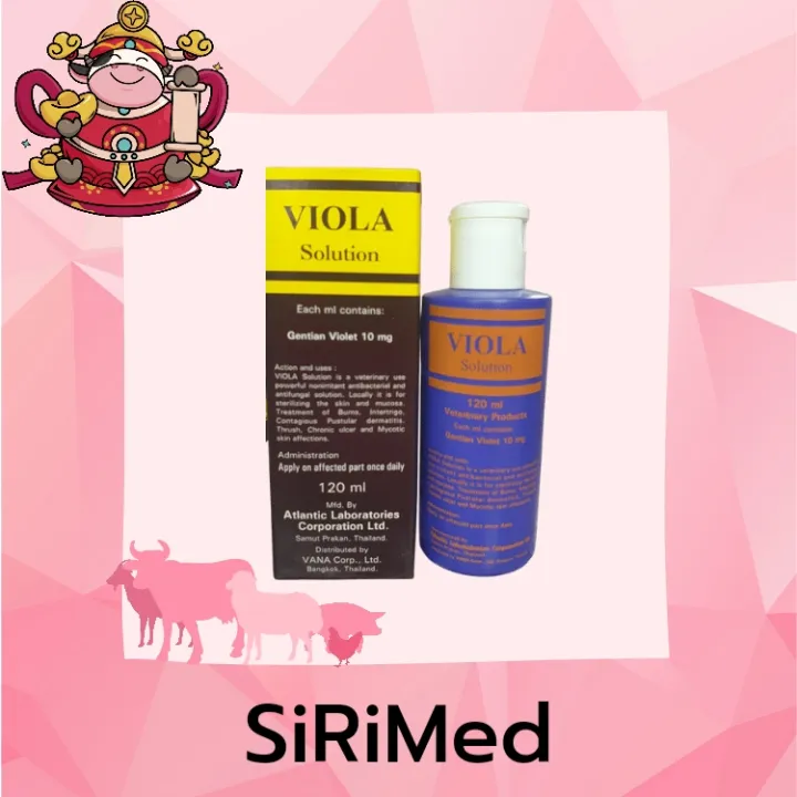 วีโอล่า ยาม่วง 120cc viola solution ถูกและดี ใช้รักษาแผล ไวโอล่า