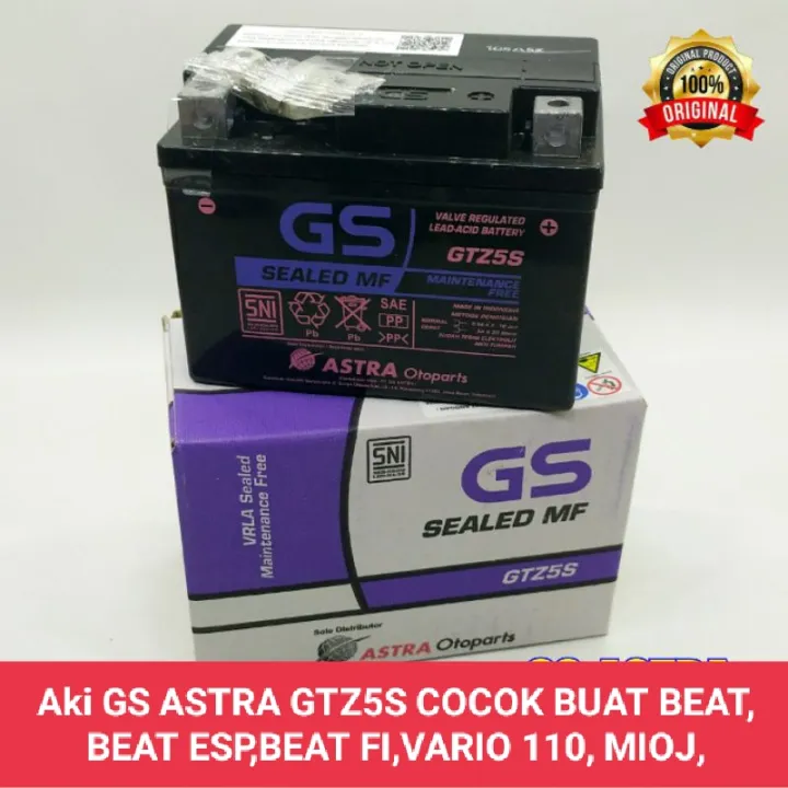 ACCU GS ASTRA GTZ5S/AKI GS KERING BEAT,VARIO 110,JUPITER ROBOT,VEGA ZR