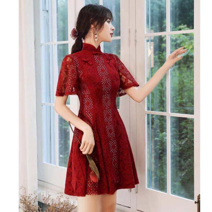 Dress cheongsam clearance brokat