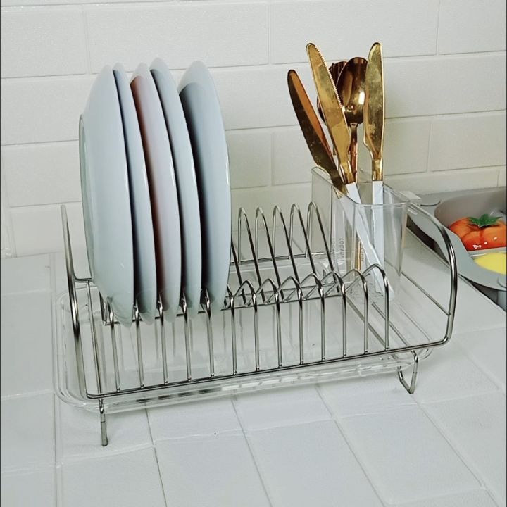 Dish Rack Stainless Steel 3 Tier Dish Drying Racks and Drainboard Set Dish  Racks for Kitchen Coutertop Cutlery Holder Sink Organizer with Cutting  Board Holder Utensil Holder Drain Board 