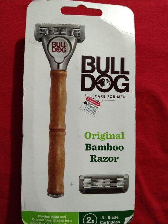 BULLDOG MENS SHAVER/ ORIGINAL BAMBOO RAZOR/ 5 BLADE/ 2EXTRA BLADE/ 4x