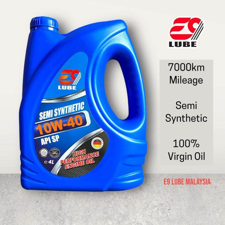 E9 10w40 Semi Synthetic Engine Oil 4l Api Sp (100% Genuine Oil) Proton 