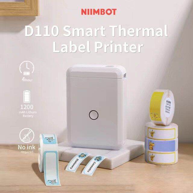 NIIMBOT D110 Thermal Label Makers with 1 Roll Tape, Portable Mini